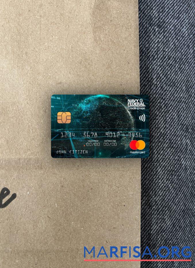 Downloadable USA Navy Federal Union bank mastercard photolook front example